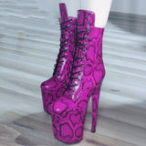 8in Multicolors Stripper Exotic Pole Dance Dancer Shoes Platform Boots Heels