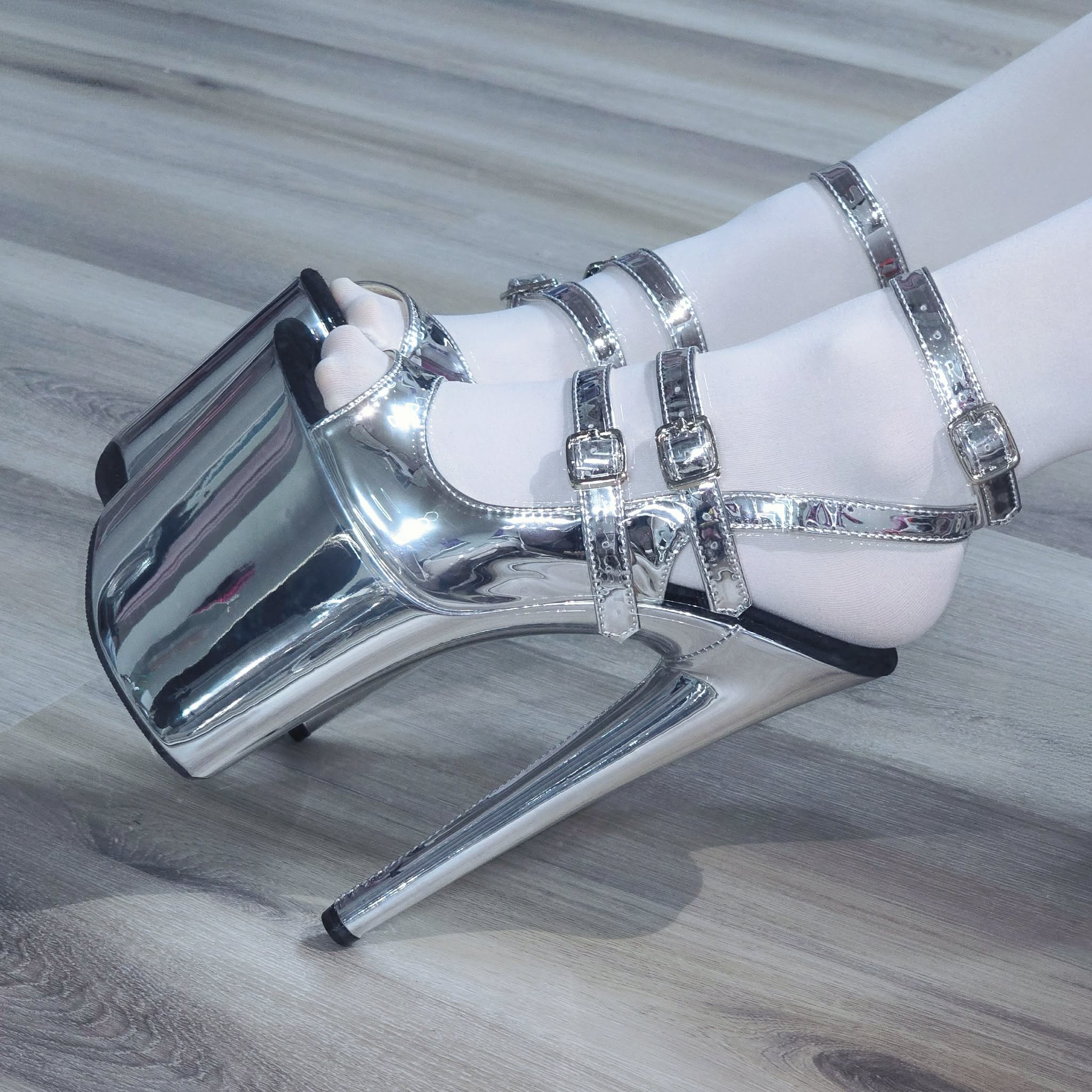 8in Multicolors Stripper Exotic Pole Dancer Shoes Platform Boots Heels