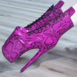 8in Multicolors Stripper Exotic Pole Dance Dancer Shoes Platform Boots Heels