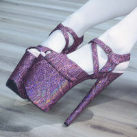 8in Multicolors Stripper Exotic Pole Dancer Shoes Platform Boots Heels