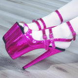 8in Multicolors Stripper Exotic Pole Dancer Shoes Platform Boots Heels