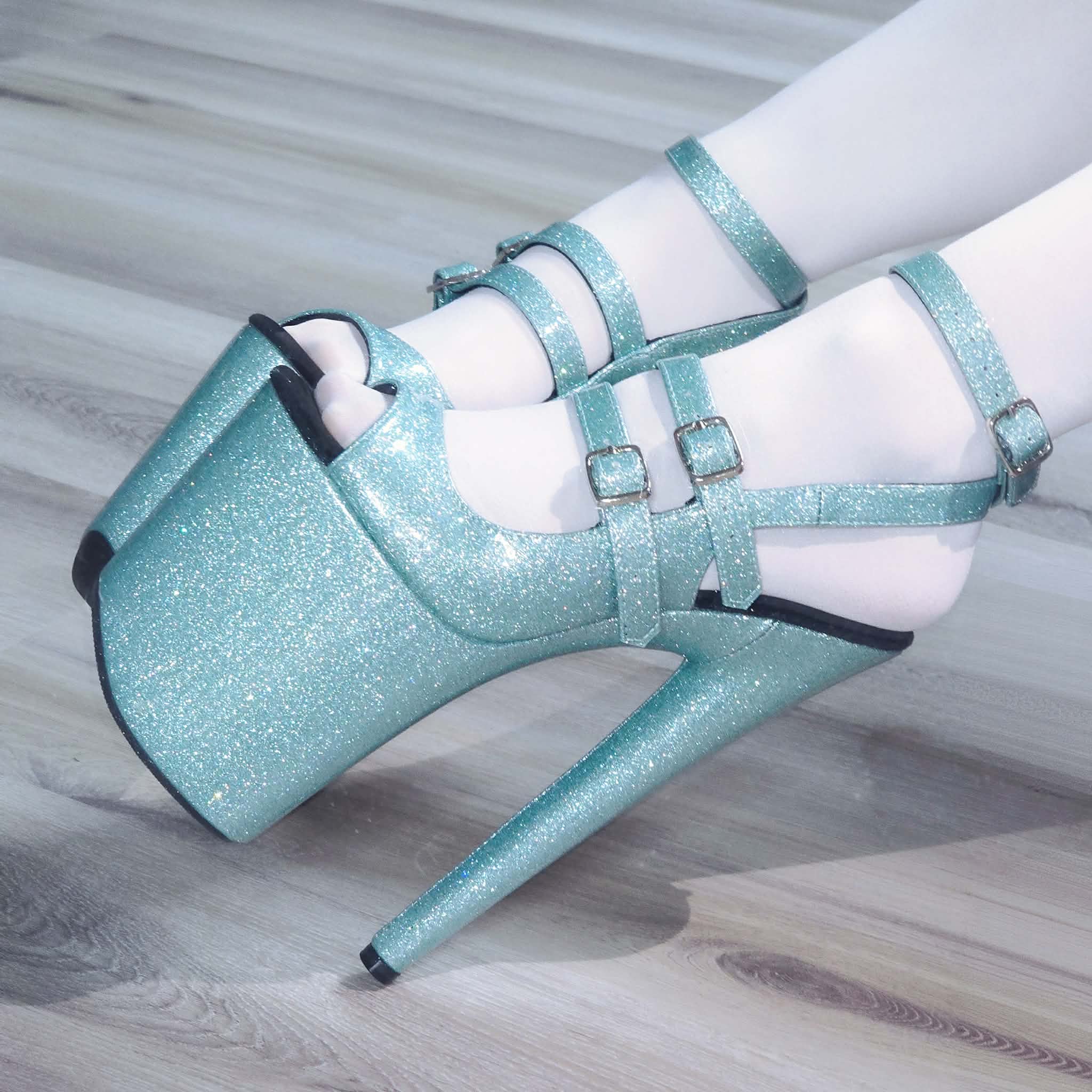 8in Multicolors Stripper Exotic Pole Dancer Shoes Platform Boots Heels