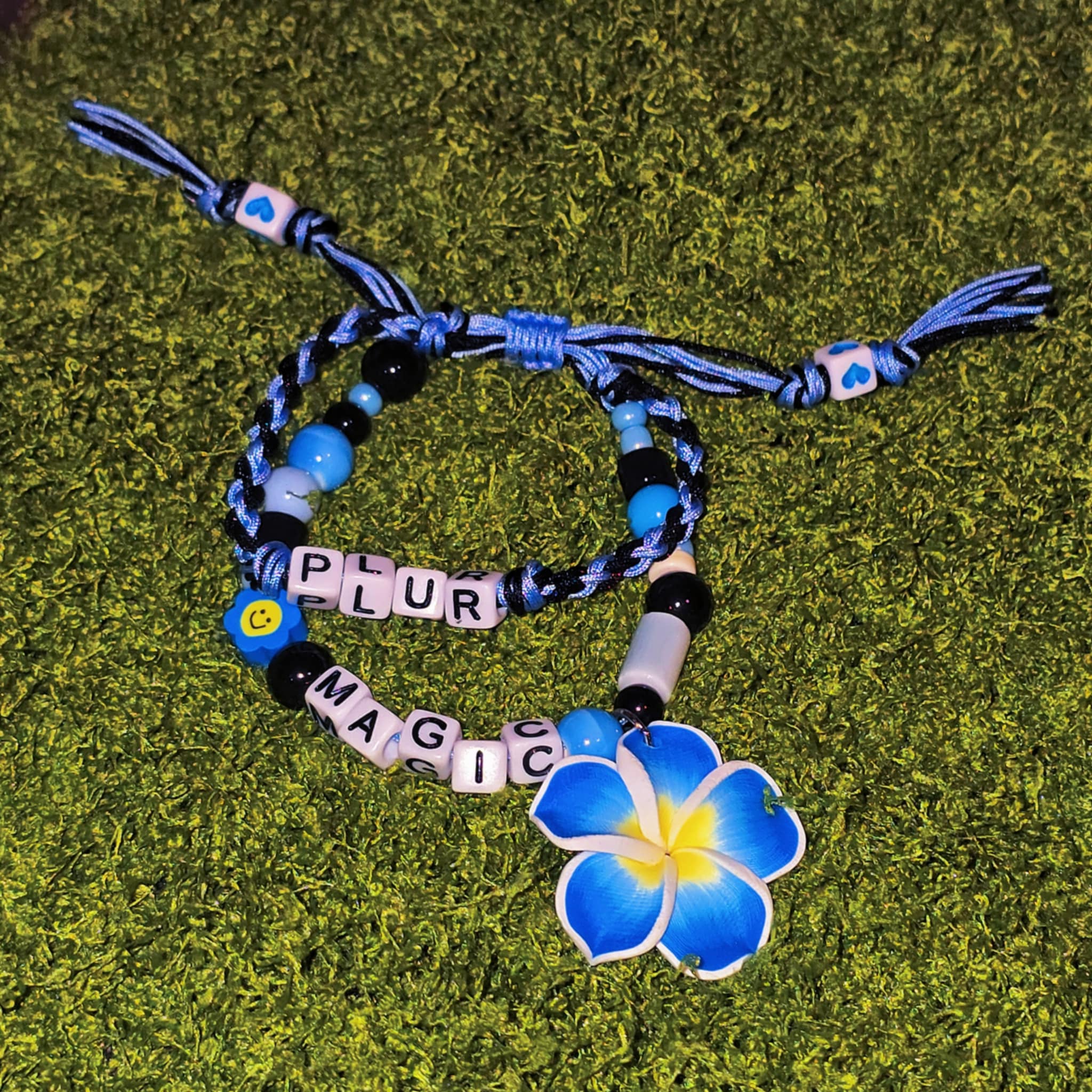 Double Braided Kandi Bracelet with Charms