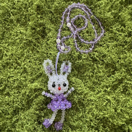 Small Kandi Keychain Necklace - Cute Rabbit