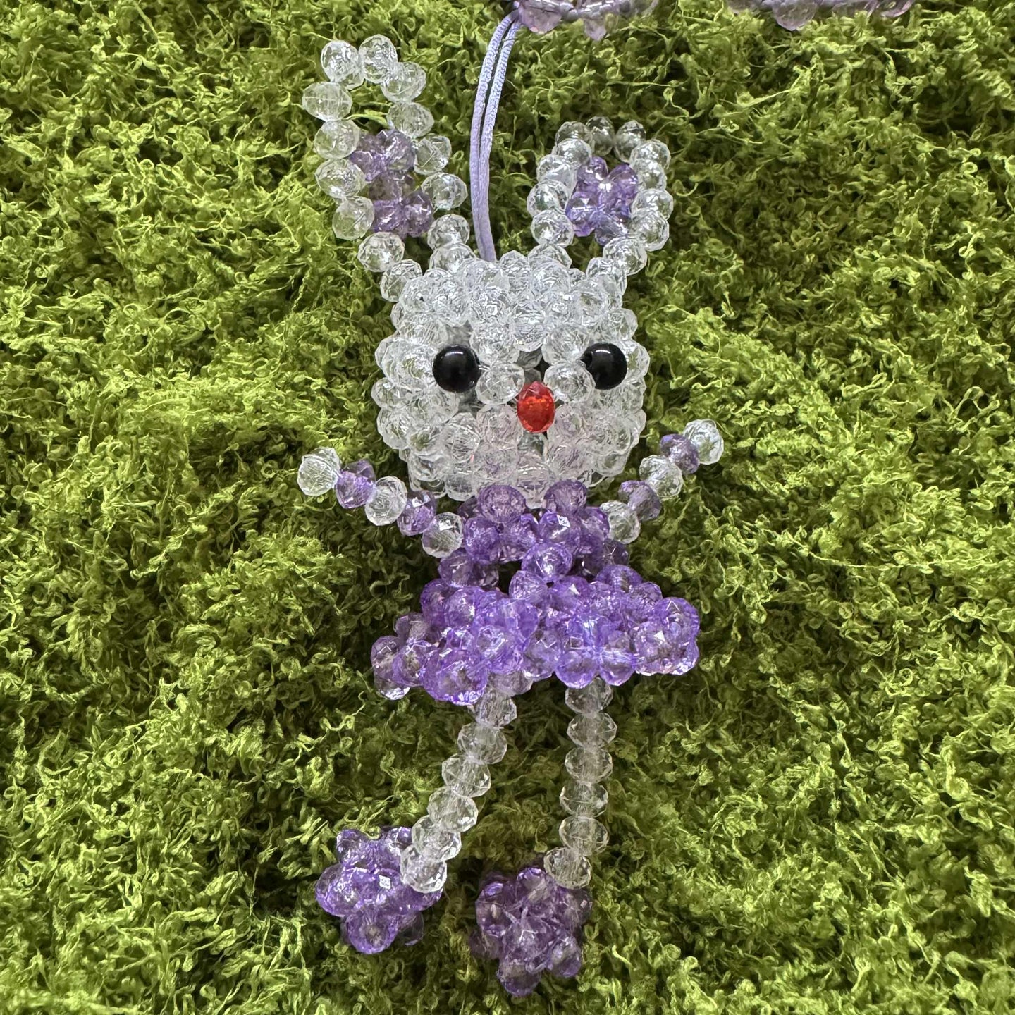 Small Kandi Keychain Necklace - Cute Rabbit