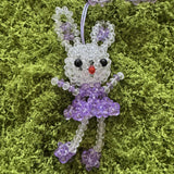 Small Kandi Keychain Necklace - Cute Rabbit