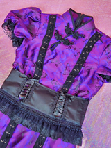 Alternative Fashion Purple Butterfly Dress Qipao Corset Belt