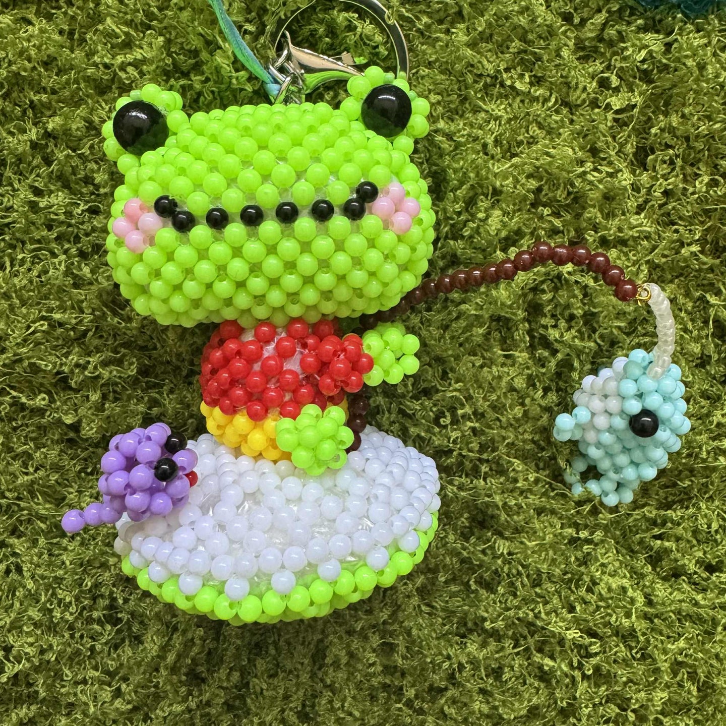 Kandi Keychain Necklace - Fishing Frog
