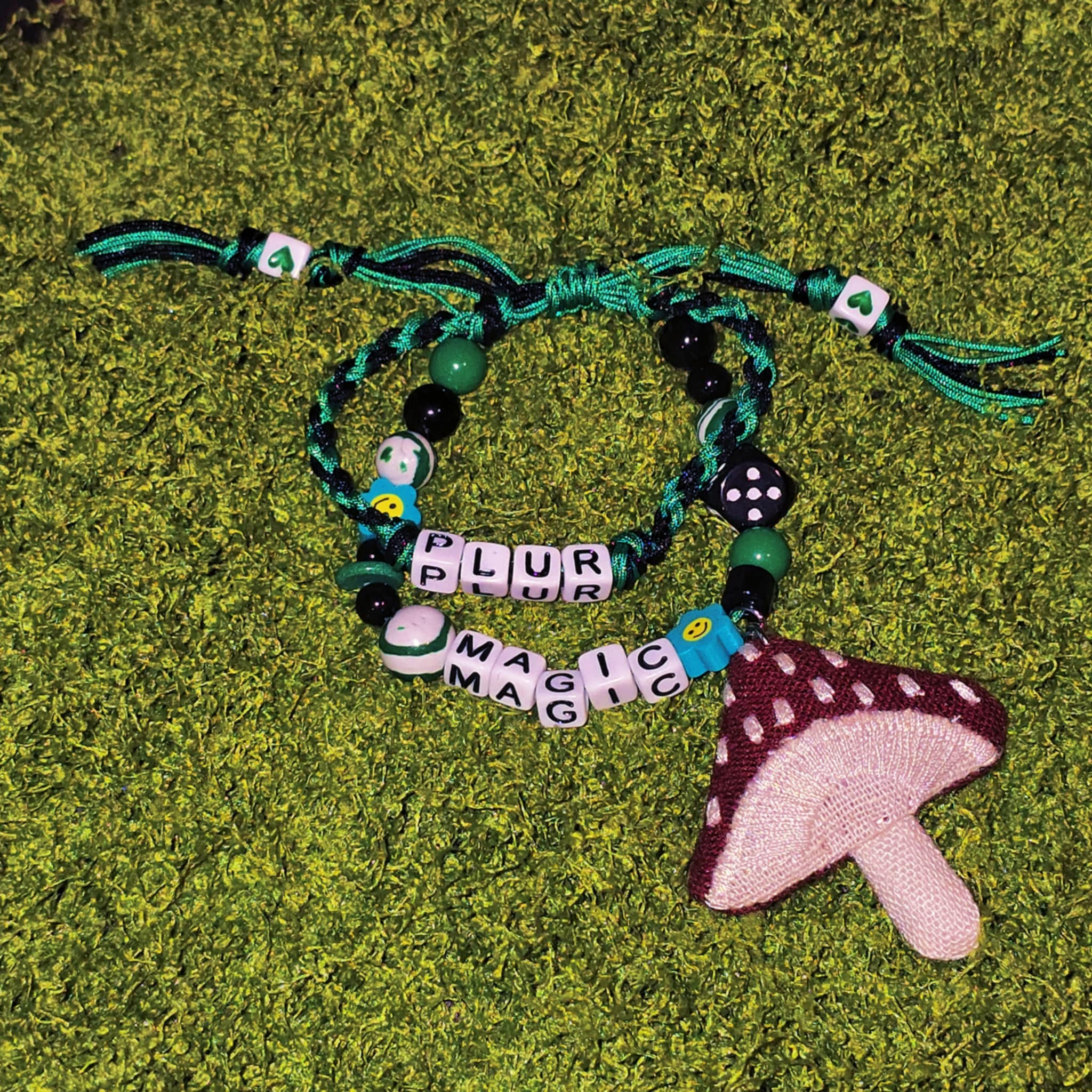 Double Braided Kandi Bracelet with Charms