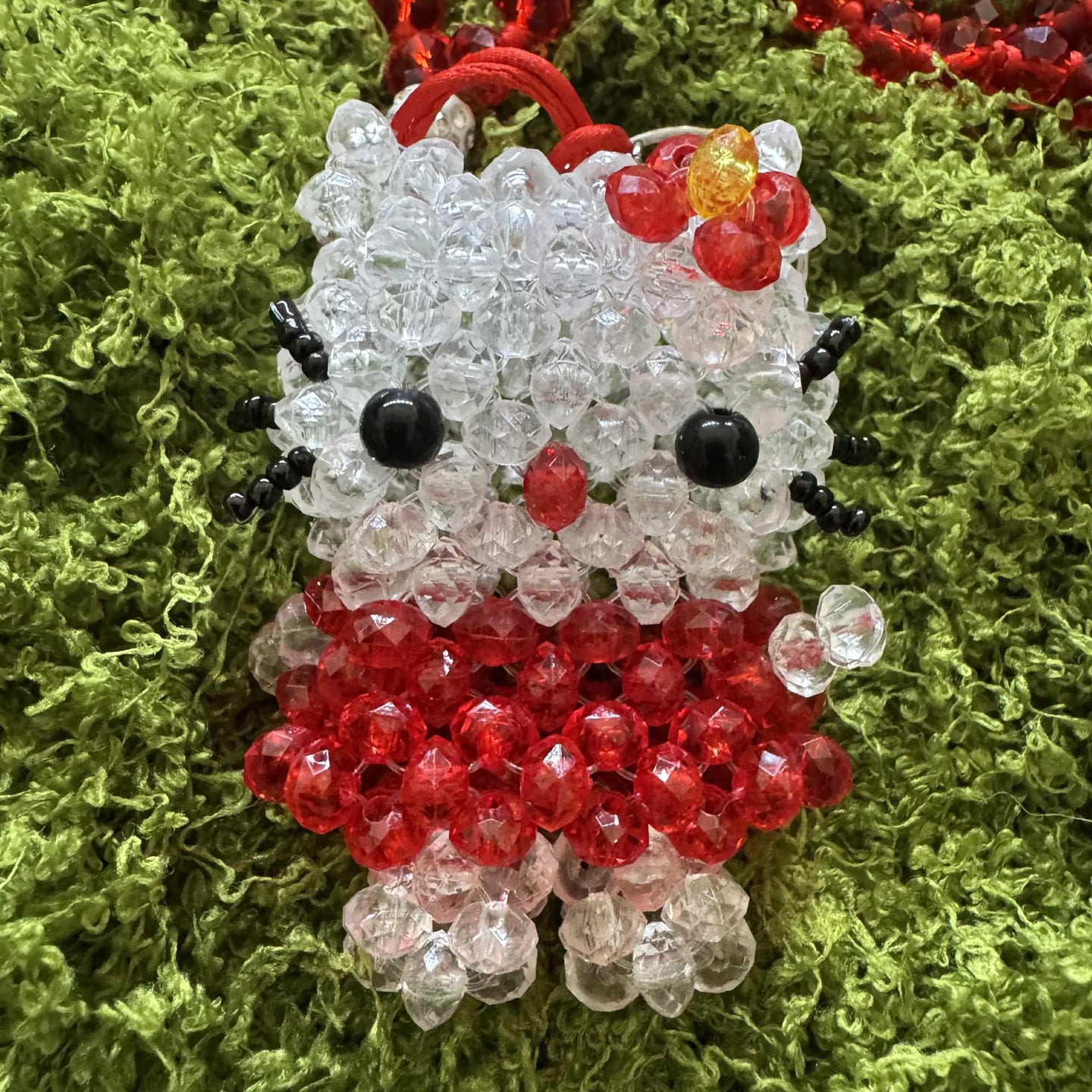 Small Kandi Keychain Necklace - Hello Kitty Red