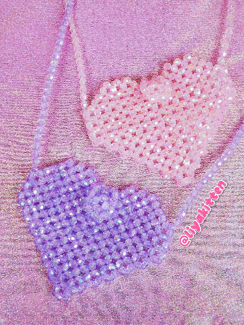 Kandi My Heart Beaded Mini Crossbody Purse