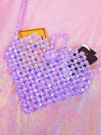 Kandi My Heart Beaded Mini Crossbody Purse