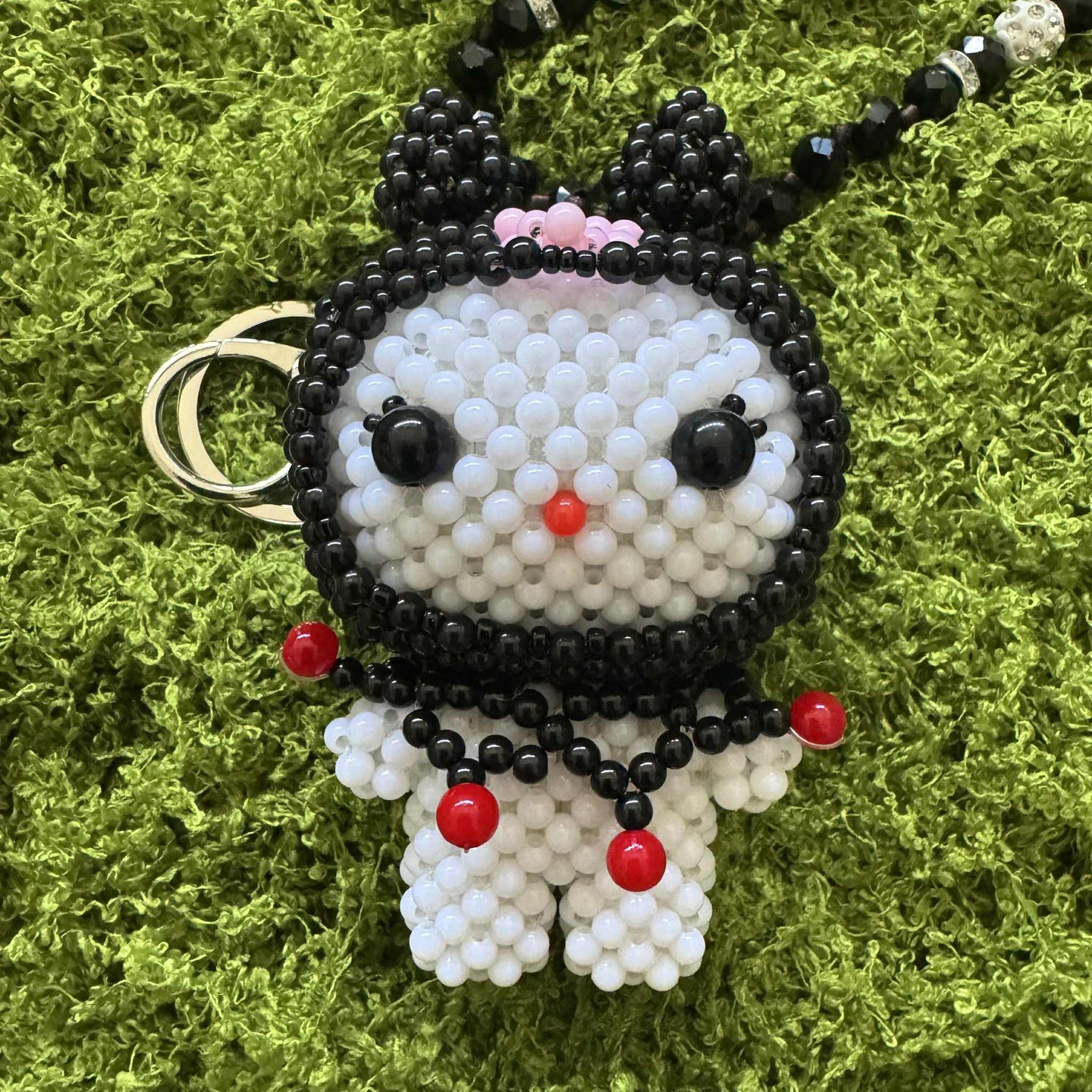 Kandi Keychain Necklace - Kuromi Black