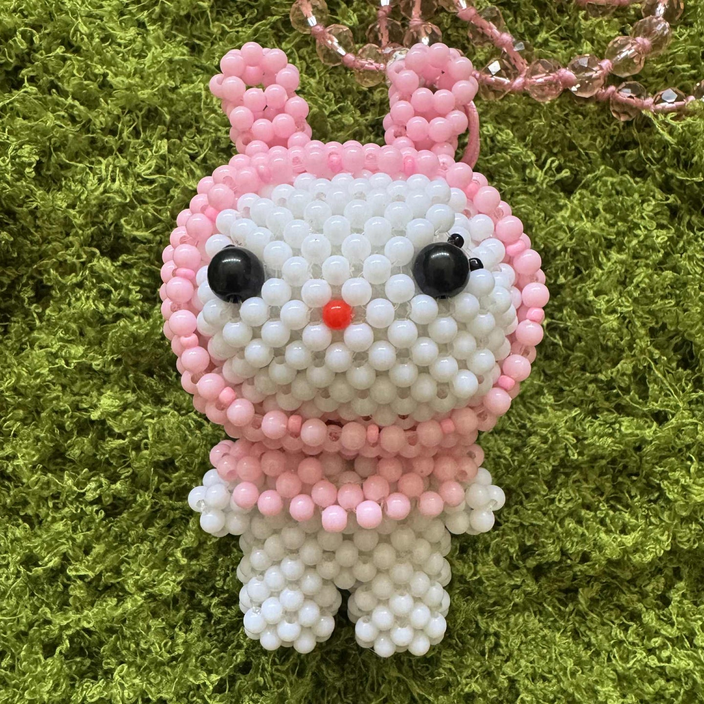 Kandi Keychain Necklace - Kuromi Pink