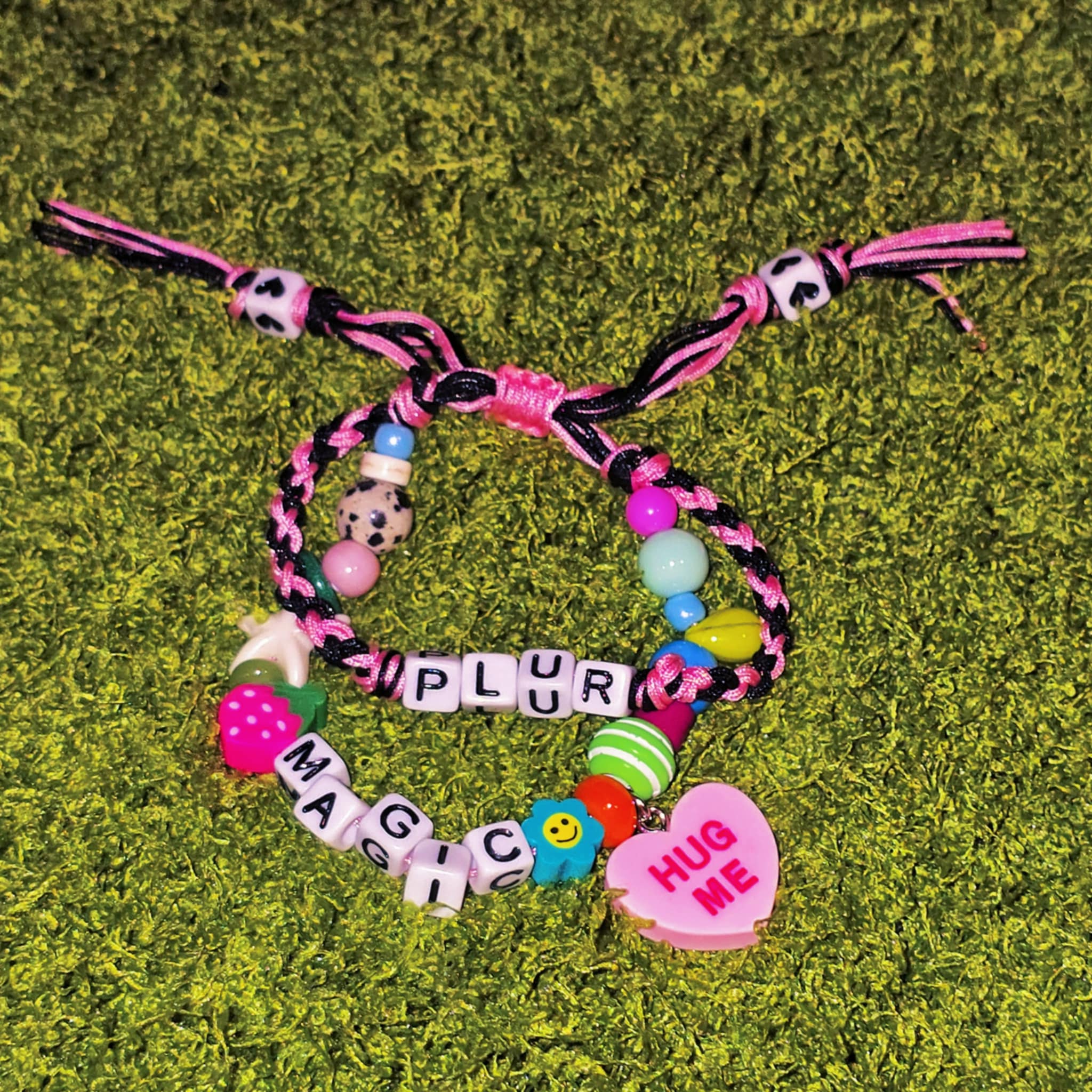 Double Braided Kandi Bracelet with Charms