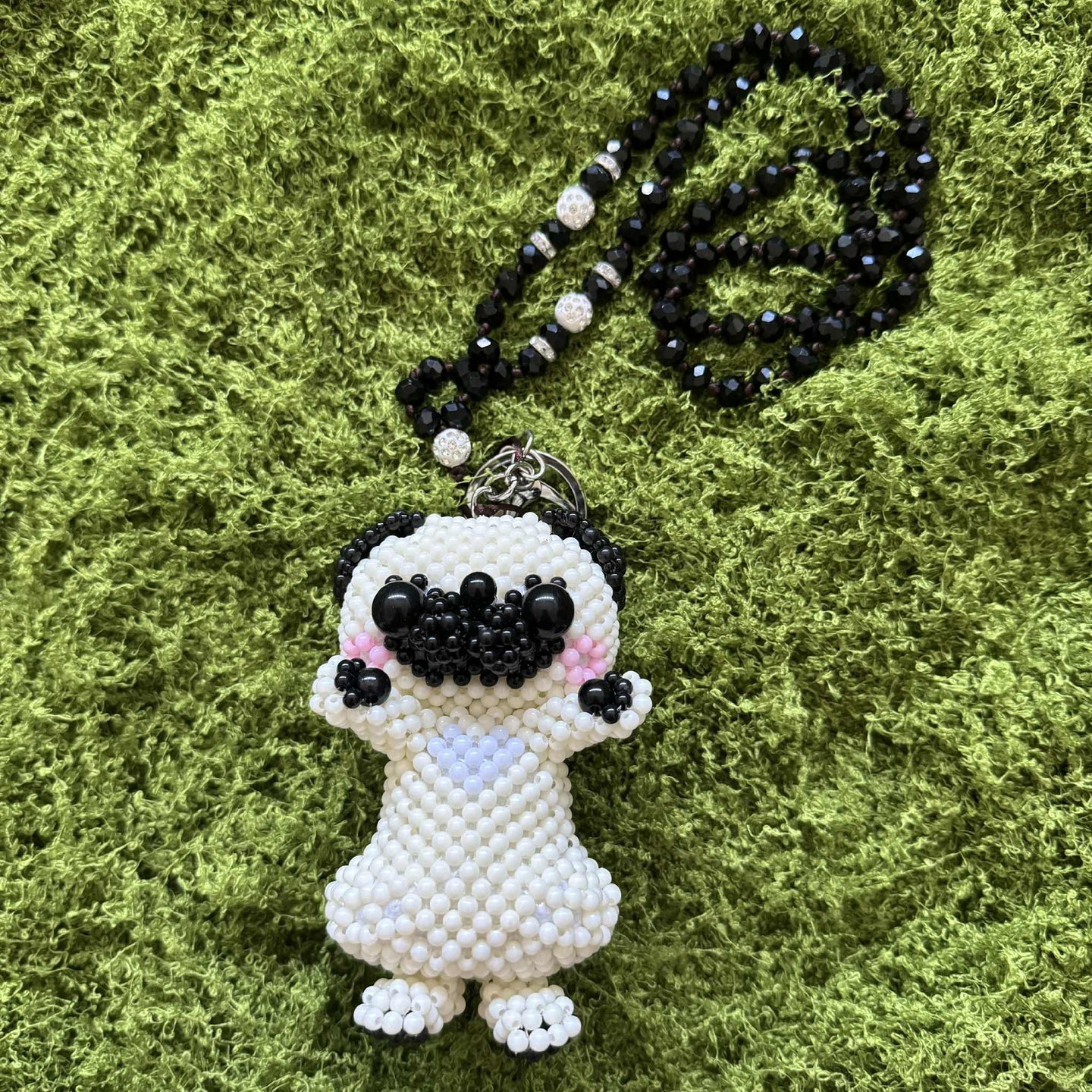 Kandi Keychain Necklace - Happy Pug