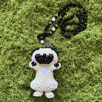 Kandi Keychain Necklace - Happy Pug
