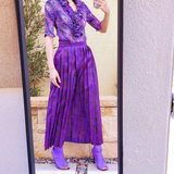 Purple Butterfly Japanese School Long Skirt Alternative Maxi Skirt (Size S - XL)