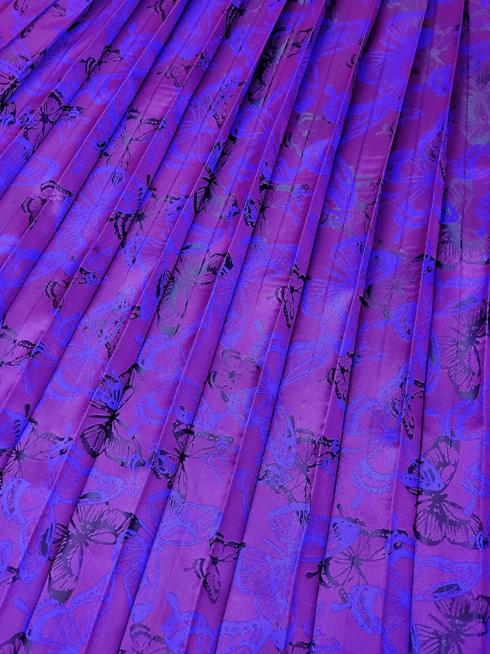 Purple Butterfly Japanese School Long Skirt Alternative Maxi Skirt (Size S - XL)