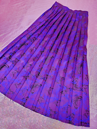 Purple Butterfly Japanese School Long Skirt Alternative Maxi Skirt (Size S - XL)