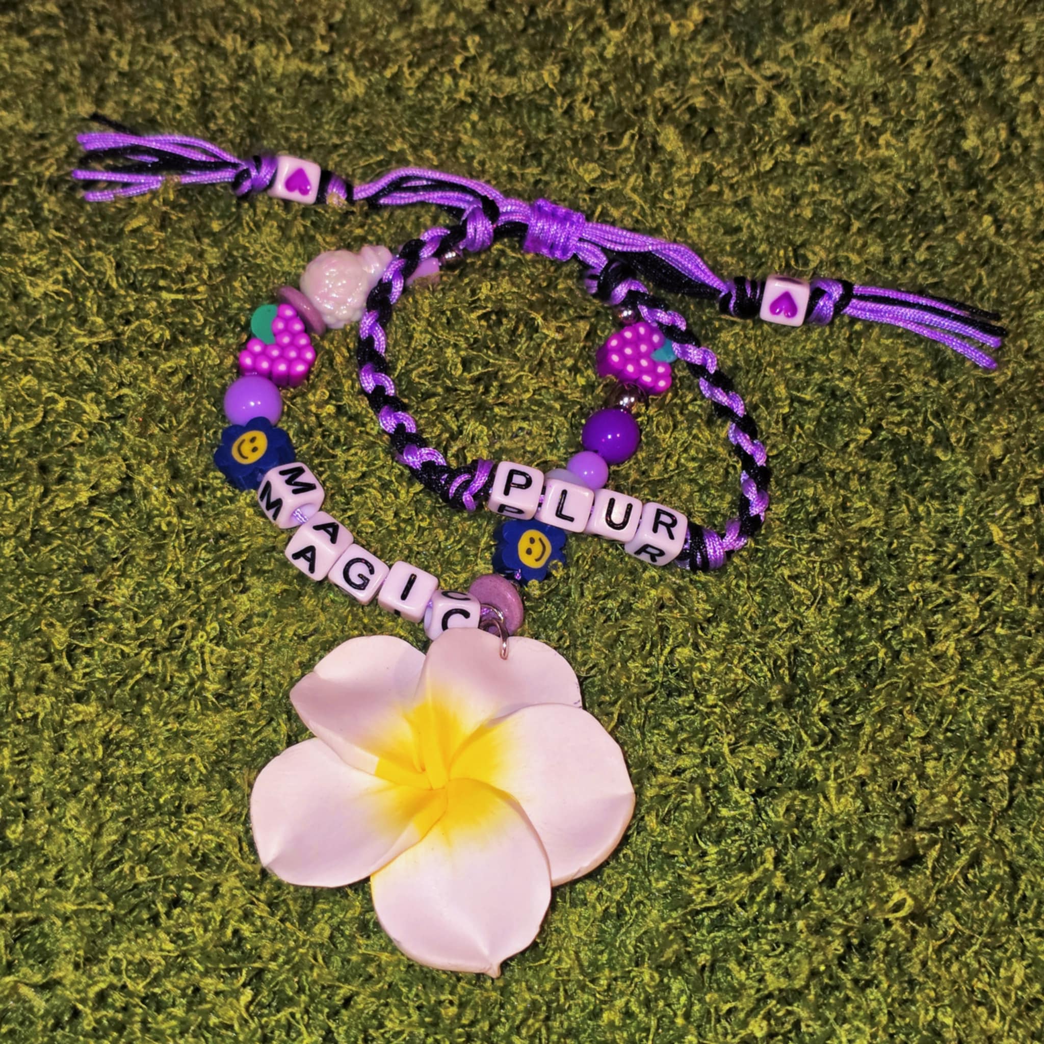 Double Braided Kandi Bracelet with Charms