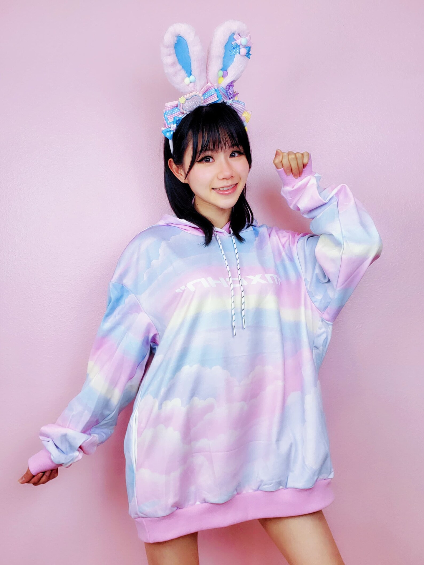 Oversized Pastel Rainbow Hoodie Harajuku Fairy Kei ( Size S - 2XL ) Plus Size Avaliable DDLG Little