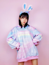 Oversized Pastel Rainbow Hoodie Harajuku Fairy Kei ( Size S - 2XL ) Plus Size Avaliable DDLG Little