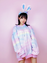 Oversized Pastel Rainbow Hoodie Harajuku Fairy Kei ( Size S - 2XL ) Plus Size Avaliable DDLG Little