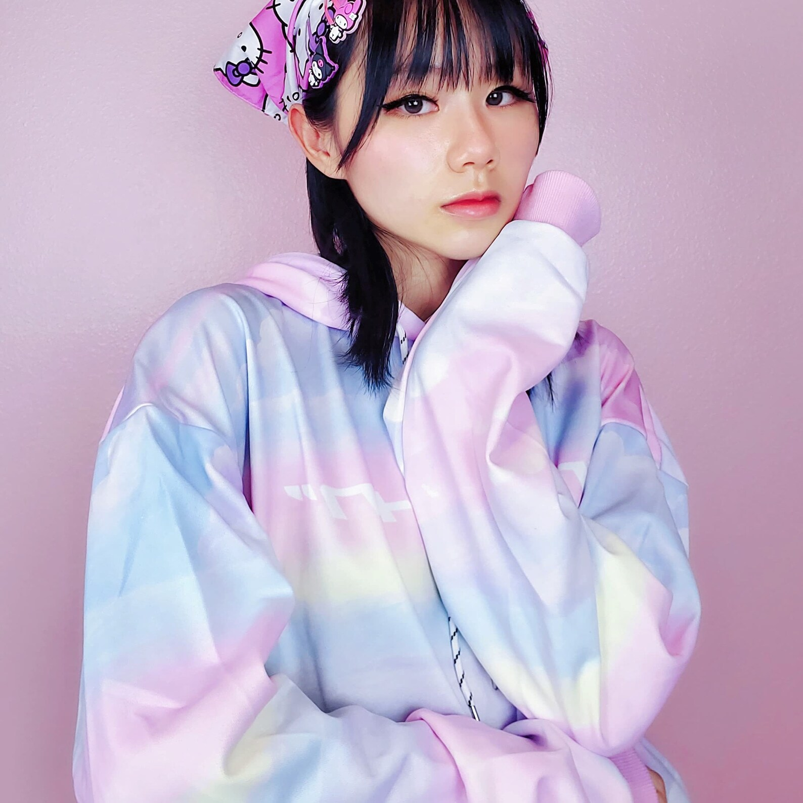 Oversized Pastel Rainbow Hoodie Harajuku Fairy Kei ( Size S - 2XL ) Plus Size Avaliable DDLG Little