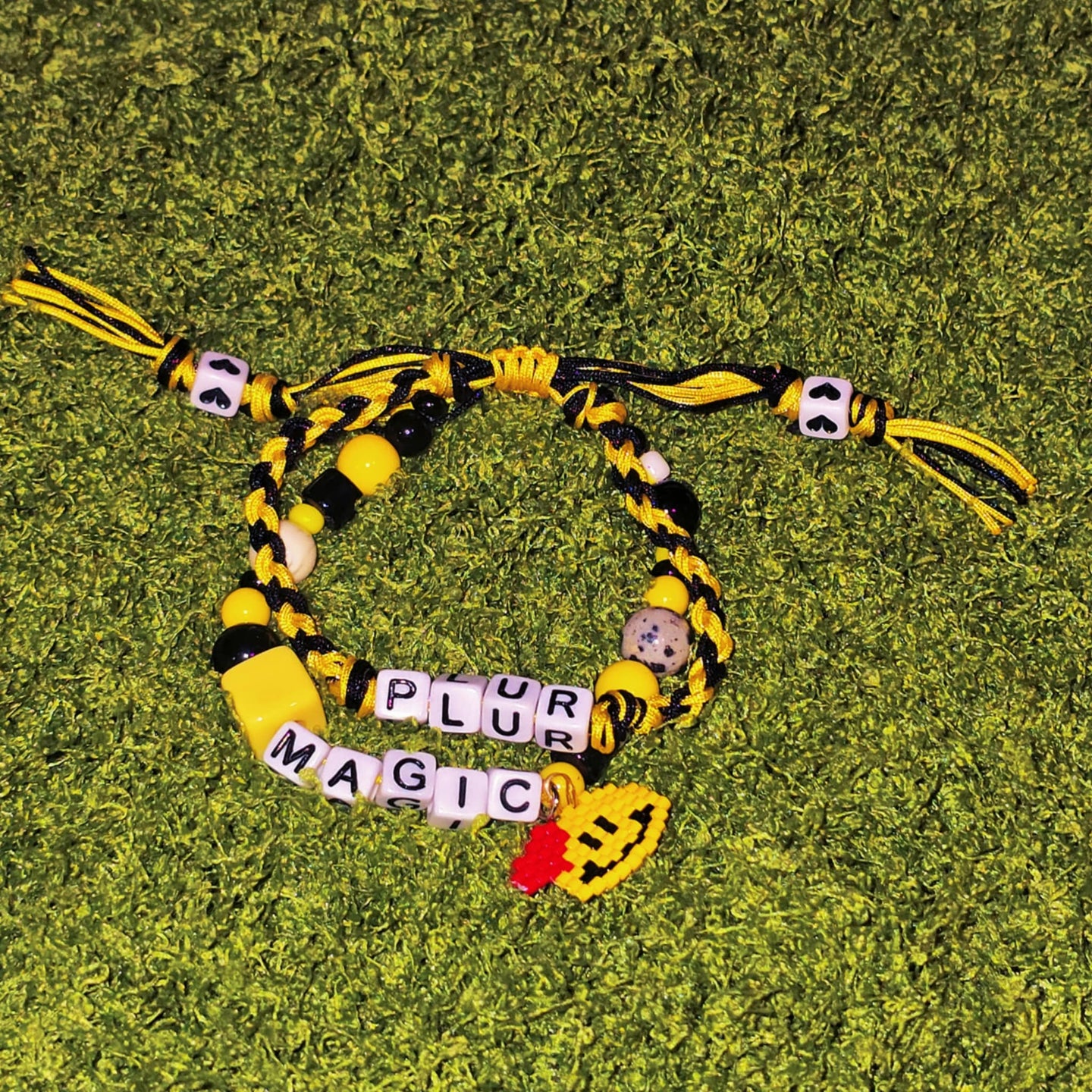 Double Braided Kandi Bracelet with Charms