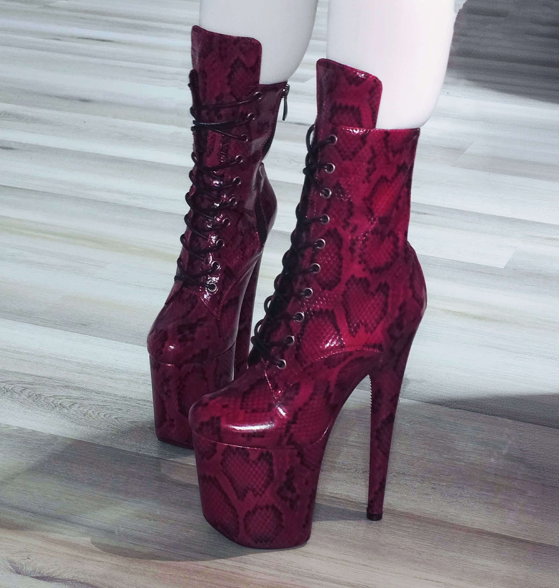 8in Multicolors Stripper Exotic Pole Dance Dancer Shoes Platform Boots Heels