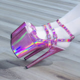 8in Multicolors Stripper Exotic Pole Dancer Shoes Platform Boots Heels