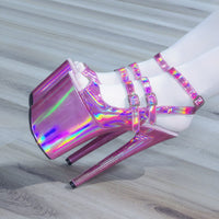 8in Multicolors Stripper Exotic Pole Dancer Shoes Platform Boots Heels