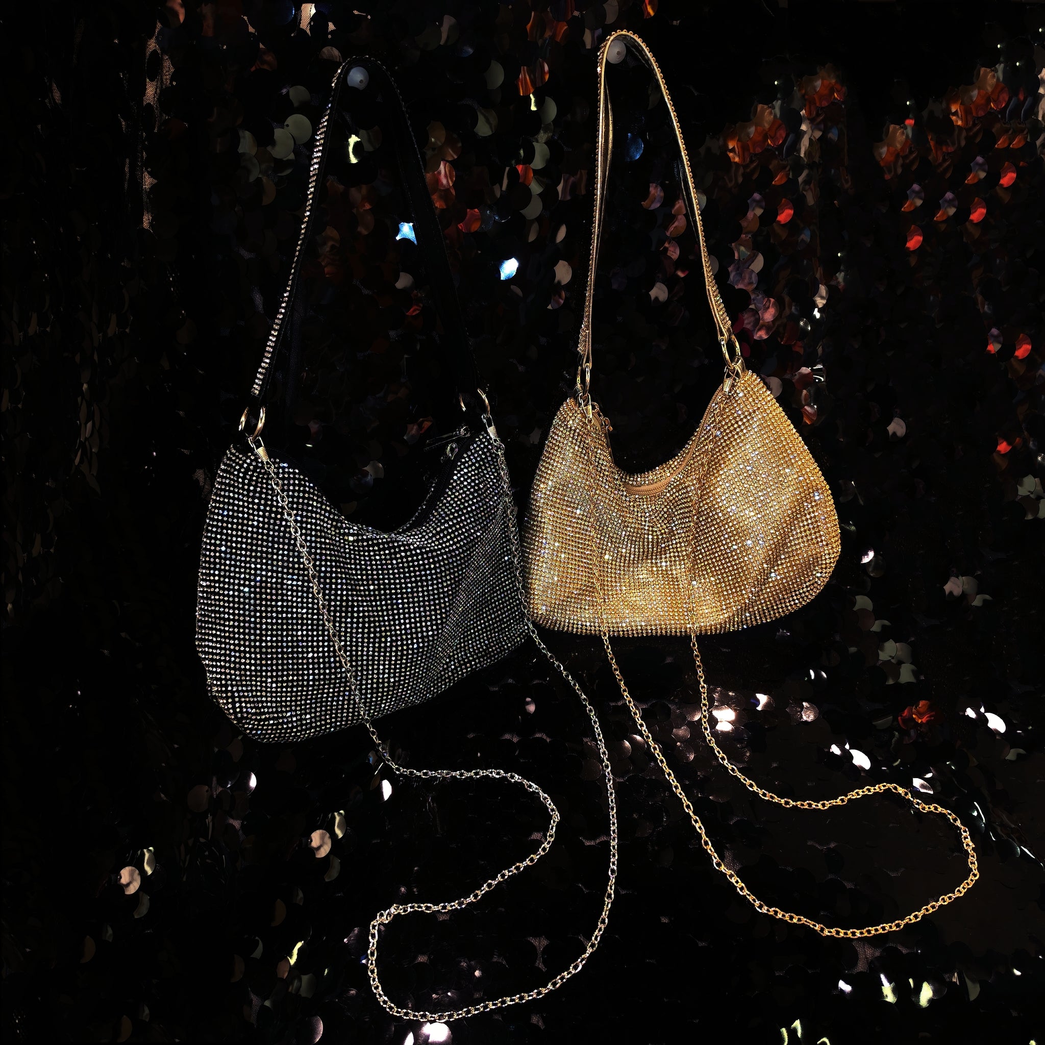 Chain Rhinestones Shoulder Money Bag