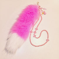 Beaded Furry Tail Keychain