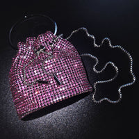 Small Rhinestones Money Bag W/ Handle
