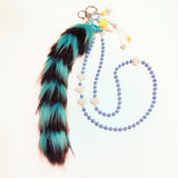 Beaded Furry Tail Keychain