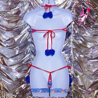 Disco Oranda Goldfish Baby/Navy Blue Micro-Bikini 3 Piece Set