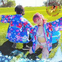 Disco Oranda Goldfish Navy Blue Kimono Jacket