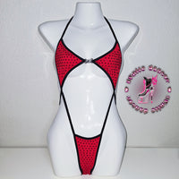 Multicolors Rhinestones Slingshot Bodysuit Adjustable