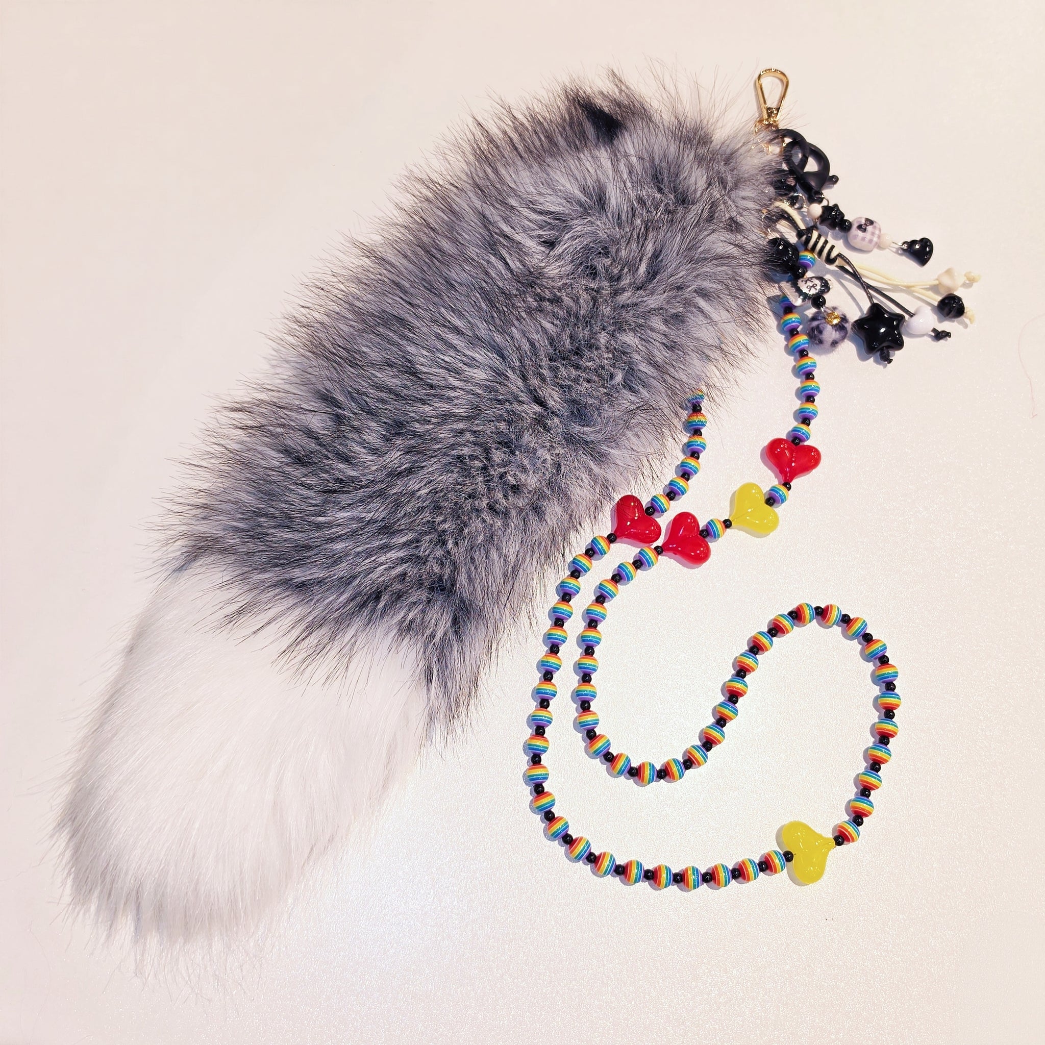 Beaded Furry Tail Keychain