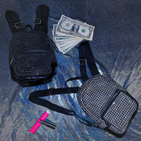 Rhinestones Mini Backpack Money Bag