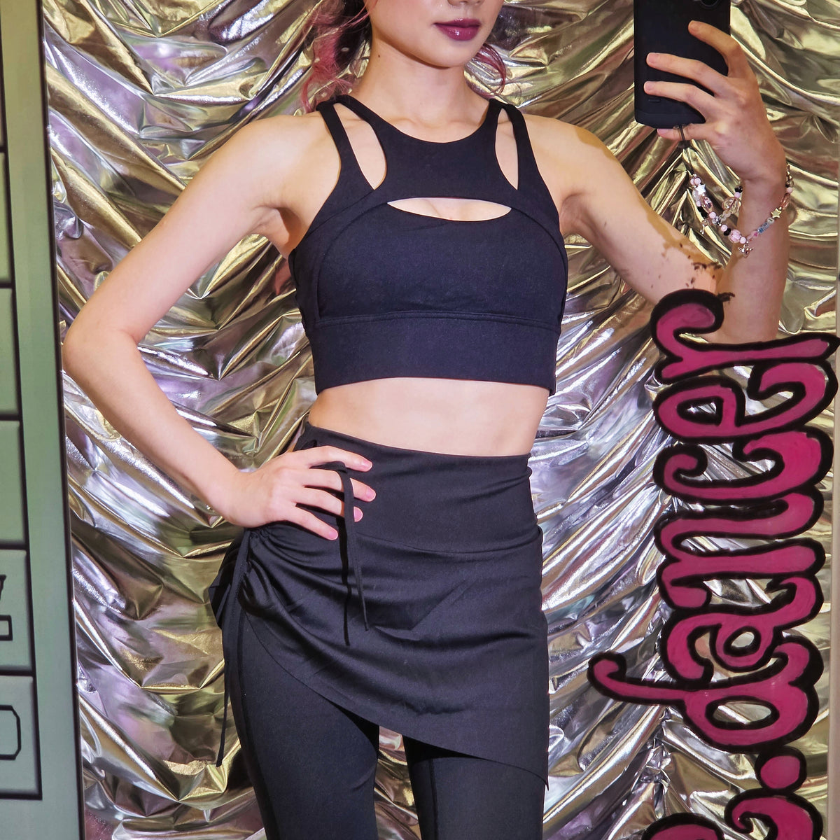 Sexy Black/Grey Workout Sport Top