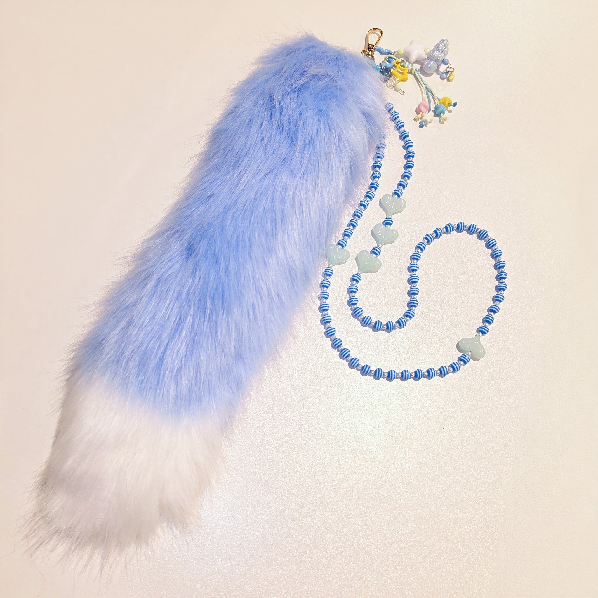 Beaded Furry Tail Keychain