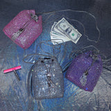 Medium Size Chained Dancer Rhinestones Money Bag