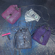 Medium Size Chained Dancer Rhinestones Money Bag