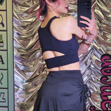Sexy Black/Grey Workout Sport Top