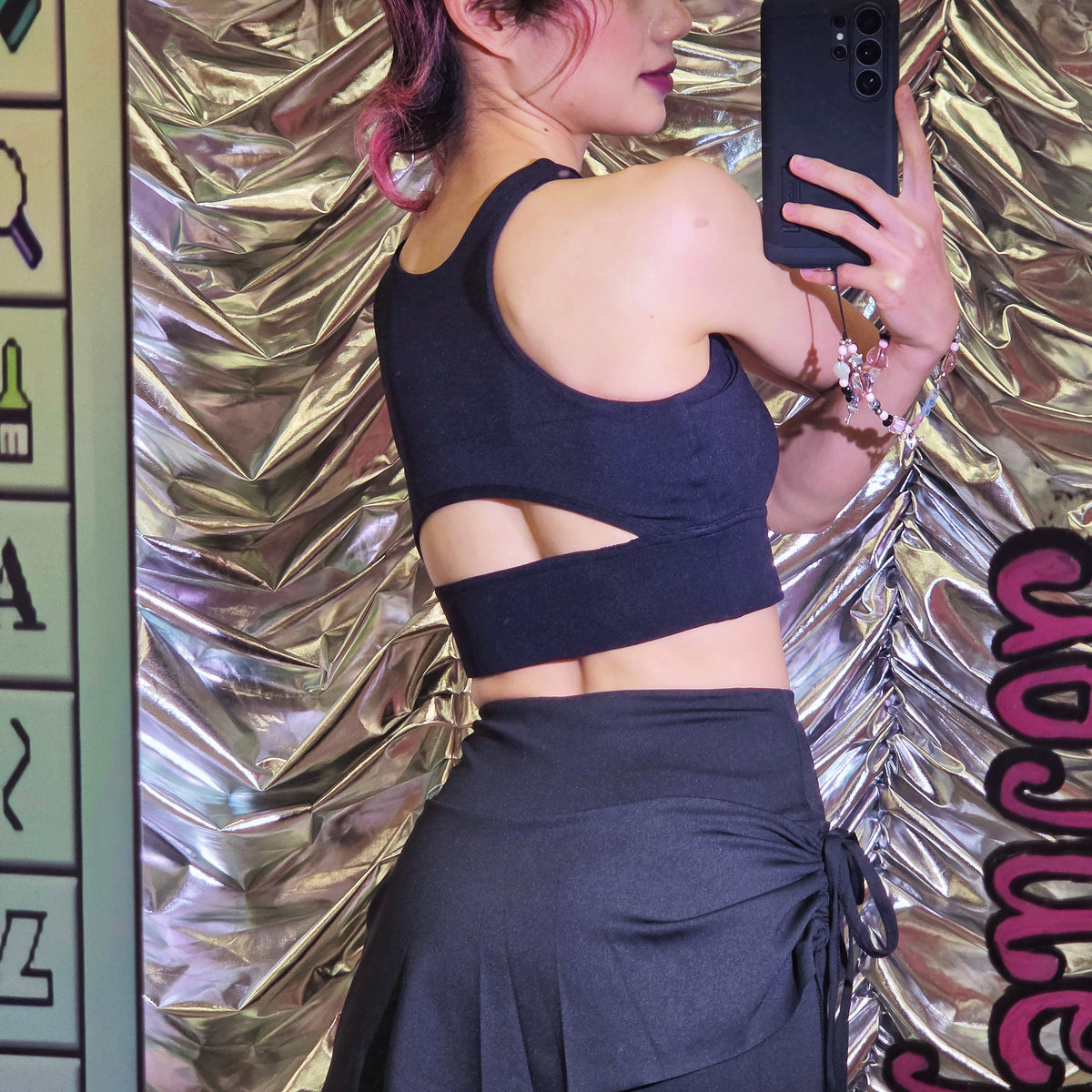 Sexy Black/Grey Workout Sport Top