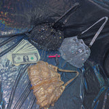 Tiered Ruffle Dancer Rhinestones Money Bag