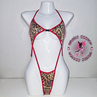 Multicolors Rhinestones Slingshot Bodysuit Adjustable